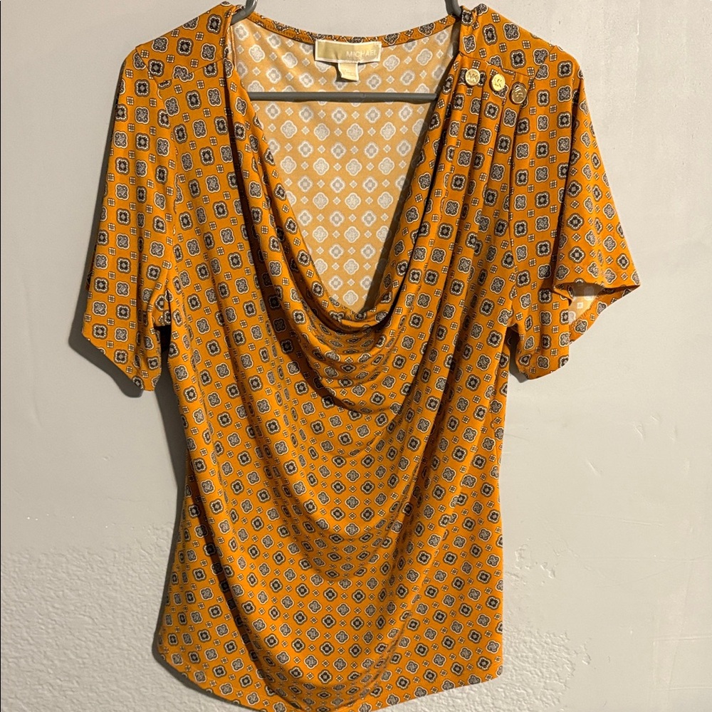 MICHAEL Michael Kors Mustard Geometric Blouse